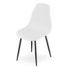 Set 2 bílých designových židlí OSAKA s černou podnoží do jídelny i obýváku