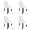 Bílé židle OSAKA – balení 2 ks s moderním vzhledem a černými nohami