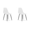 Moderní sada 2 ks bílých židlí OSAKA s černými nohami do kuchyně i jídelny