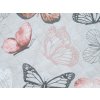 Přehoz na postel MY BUTTERFLY DIAMOND světle šedý s motivem motýlů