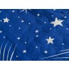 Elegantní přehoz na postel NOČNÍ OBLOHA HEXAGON modrý s hvězdným vzorem