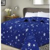 Přehoz na postel se vzorem NOČNÍ OBLOHA HEXAGON, modrý