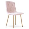 Elegantní sametová jídelní židle LIBRA světle růžová