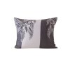 Povlak na polštář z mikrovlákna TIRSO 50x70 cm šedo-bílý s motivem peříček