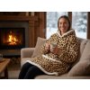 Stylová mikinová deka LEOPARD krémová s leopardím vzorem