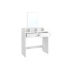 Bílý toaletní stolek se zrcadlem ANGLE 80x40 cm – moderní design s úložnými zásuvkami na kosmetiku a doplňky