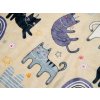 Dětské povlečení PURRSLEEP béžové + mikroplyšové prostěradlo SOFT bílé 180x200