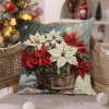 Barevný povlak na polštář POINSETTIA MAGIC s vánoční hvězdou 45x45 cm