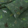 DINO STEPS tmavě zelené – povlečení do postýlky s dinosaury