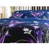 Hřejivé povlečení mikroplyš VIOLET BUTTERFLY tmavě modré pro zimní spánek