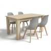 Jídelní stůl UMEKO 120x80 dub sonoma a šedé židle KITO – jídelní set 1+4