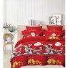 Stylové červené povlečení BELLMERRY s motivem Santa Clause a dárků
