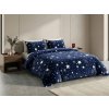 Mikroplyšové povlečení NIGHT STARS tmavě modré