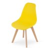 Minimalistická jídelní židle KITO žlutá s bukovou konstrukcí