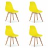 Kvalitní jídelní židle KITO žlutá z plastu a bukového dřeva
