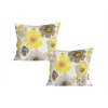 Sada 2 povlaků FEONELLE z mikrovlákna – květinový vzor v šedé a žluté