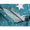 Hvězdné flanelové povlečení NOČNÍ OBLOHA v tyrkysové barvě