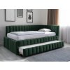 Čalouněná postel COMFINO VELVET s přistýlkou 120x200 cm v tmavě zelené barvě