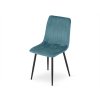 Designová židle LAVA PETROL BLUE s černými kovovými nohami a sametem