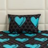 Tyrkysový povlak na polštář z mikrovlákna KASUGA 50x70 cm se srdíčky