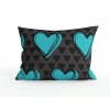 Povlak na polštář z mikrovlákna KASUGA 50x70 cm, tyrkysový s moderním vzorem