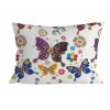 Povlak na polštář z mikrovlákna BAREVNÝ MOTÝL 70x90 cm, bílý s veselým motivem