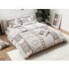 Krepové povlečení HEART RETRO POLY šedé s romantickým patchwork designem