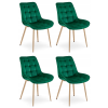 Trendy zelená sametová židle BERA pro stylové bydlení