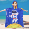 Měkké dětské pončo GALAXIO modré pro pohodlné osušení