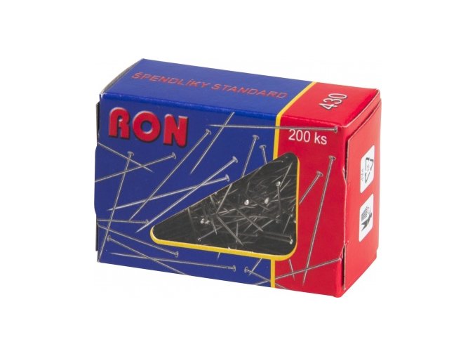 Kvalitní ocelové špendlíky v papírové krabičce po 200 kusech.