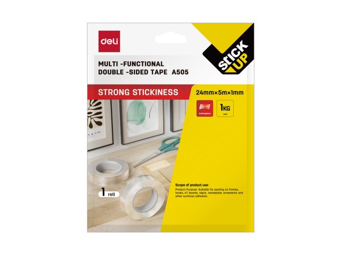 Lepící páska oboustranná gelová 24mm x 5m DELI EA505