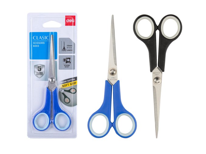 Nůžky 175mm LUX DELI E6003 mix