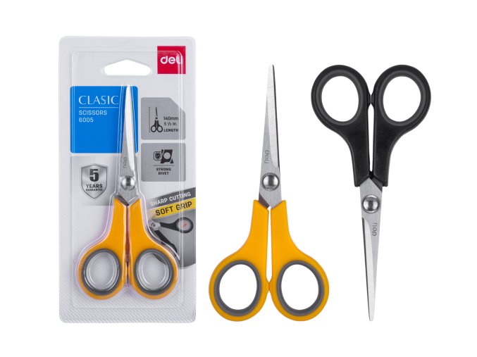 Nůžky 140mm LUX DELI E6005 mix