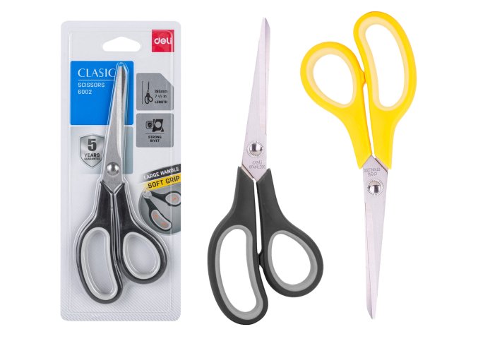 Nůžky 195mm LUX DELI E6002 mix