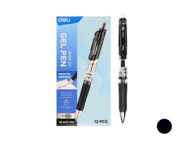Propiska gelová DELI EQ10420 černá