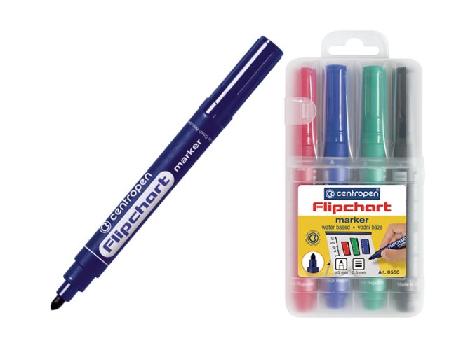 značkovače flipchart 8550 sada 4ks, stopa 2,5 mm