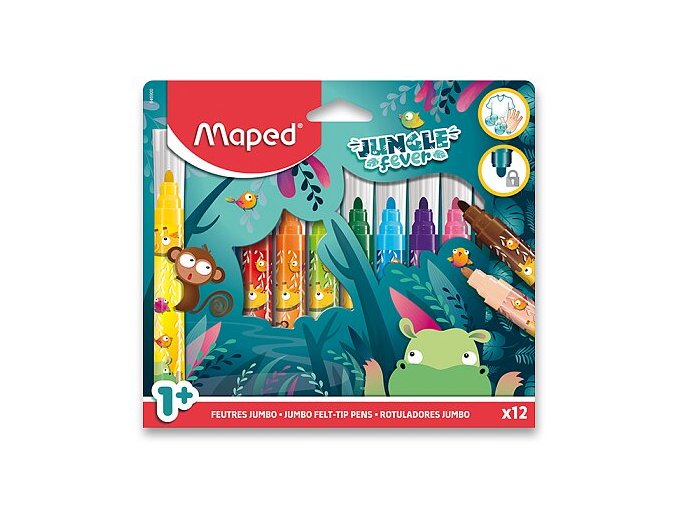 Fixy Maped Jumbo Jungle Fever 12 barev