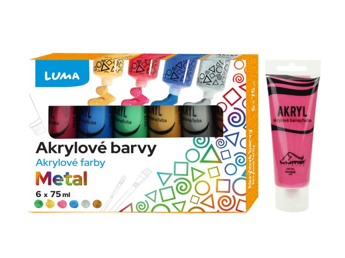Barvy akrylové sada METAL LUMA 6 barev 75ml