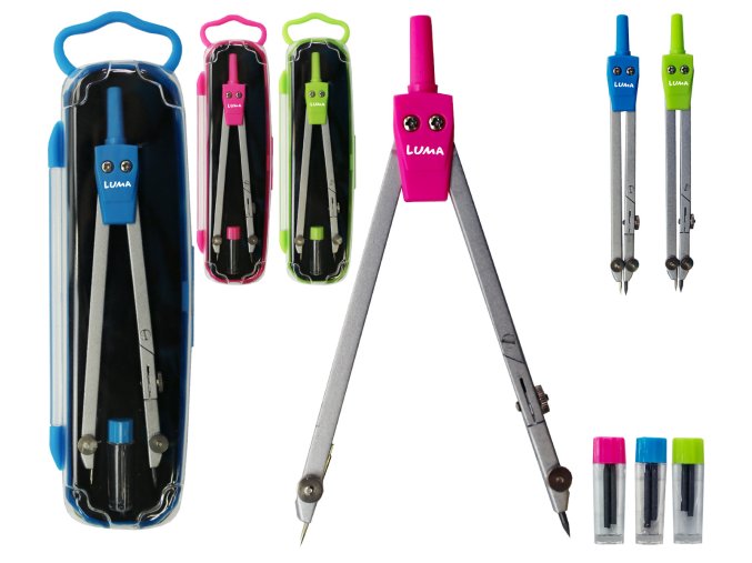 Kružítko kovové s kloubem NEON LUMA mix