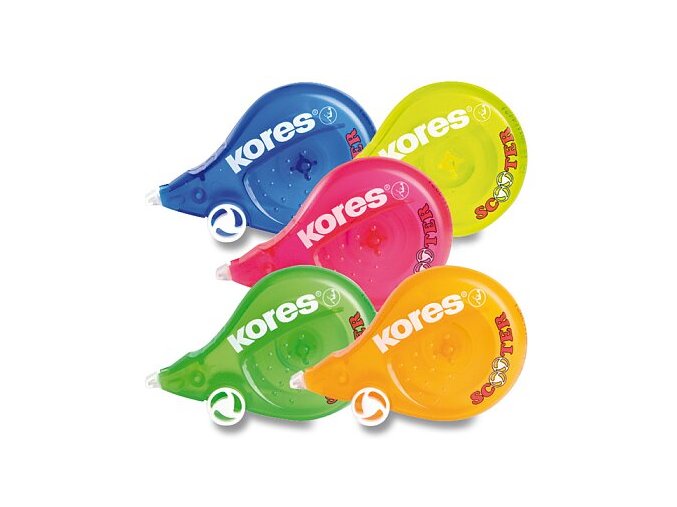 Korekční strojek Kores Scooter 4,2 mm x 8 m, mix barev