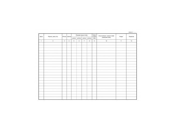 Kniha příchodů a odchodů A4,1 blok, 40 stran