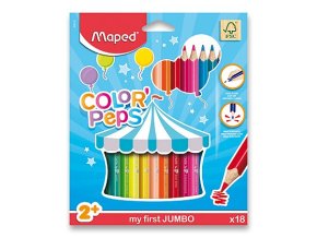 Trojhranné silné pastelky Maped Color'Peps Jumbo 18 barev