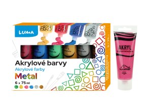 Barvy akrylové sada METAL LUMA 6 barev 75ml