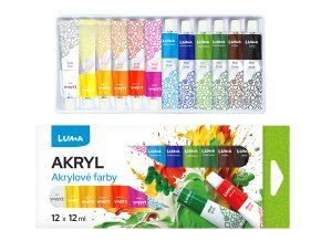 Barvy akrylové sada LUMA 12 barev 12ml