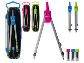 Kružítko kovové s kloubem NEON LUMA mix