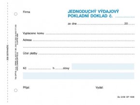 Jednoduchý výdajový doklad A6,100 listů