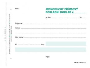 Jednoduchý příjmový pokladní doklad,A6, 100 listů