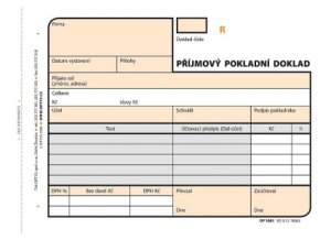 Příjmový doklad A6 číslovaný samopropis, 2x50listů