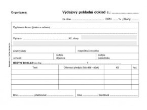 Výdajový pokladní doklad pro PU A6,50 listů