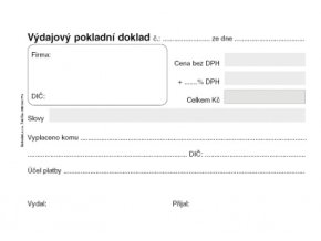 Výdajový pokladní doklad A6 samopropis,50 listů